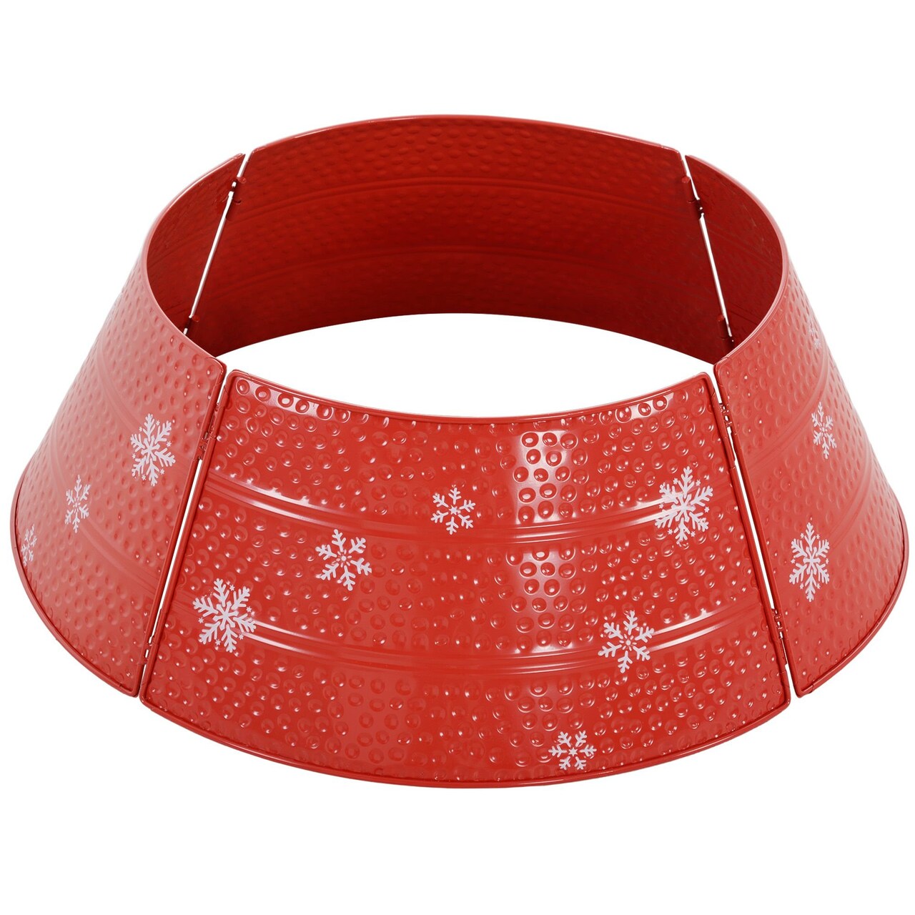 Edge Collections - 26" - Red - Decorative Christmas Tree Collar with Snowflake Design - 1 Piece